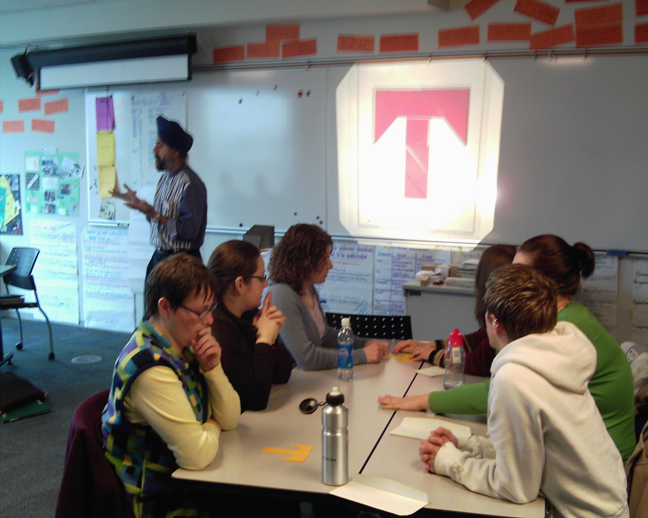 Student teachers working with tangrams